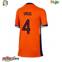 Camiseta Países Bajos Virgil van Dijk #4 Primera Equipación para mujer Eurocopa 2024 manga corta